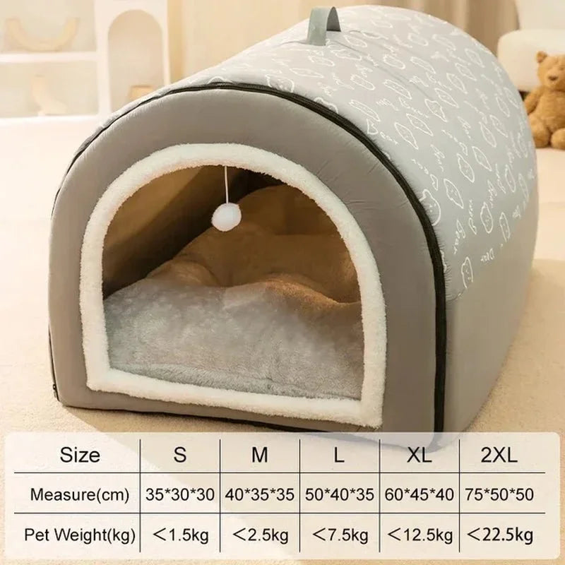 Winter Nest Pet Cave Haven | Cozy Anti-Anxiety Pet Bed with 360° Warmth