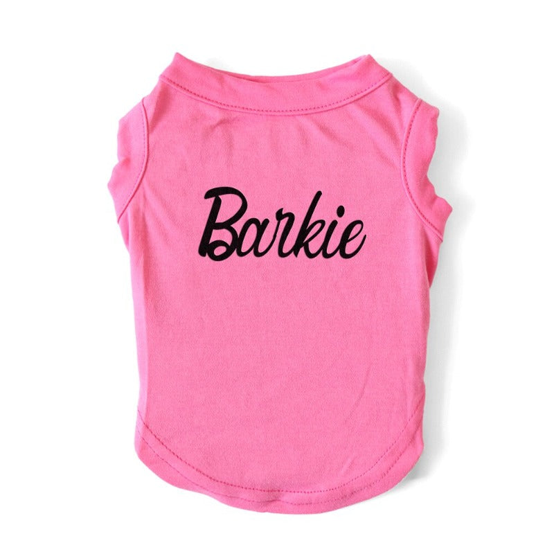 Barbie Parody “Barkie” Logo Dog T-Shirt – Cute Pink Designer Tee for Small & Medium Dogs (XS–3XL)