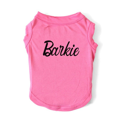 Barbie Parody “Barkie” Logo Dog T-Shirt – Cute Pink Designer Tee for Small & Medium Dogs (XS–3XL)