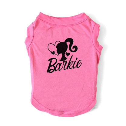 Barbie Parody “Barkie Doll” Dog T-Shirt – Trendy Pink Logo Tee for Small & Medium Dogs (XS–3XL)