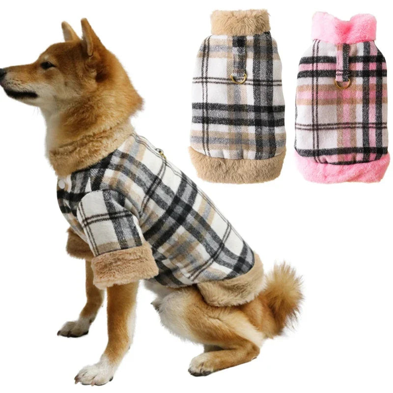 Plaid Dog Dress Coat – Warm Lined Harness Dress Coat for Small Dogs | Posh Dog Life