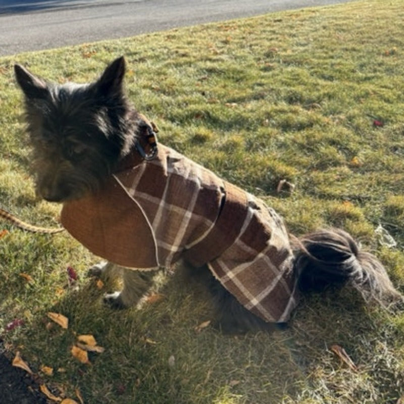 Plaid Hunting Lodge Large Dog Coat – Thermal Windproof Fleece-Lined Winter Jacket for Medium & Large Dogs | Posh Dog Life