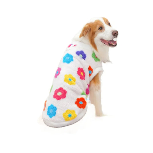 Flower Power Dog Fleece – Soft Floral Print Pullover for Small, Medium & Large Dogs (XS–8XL)