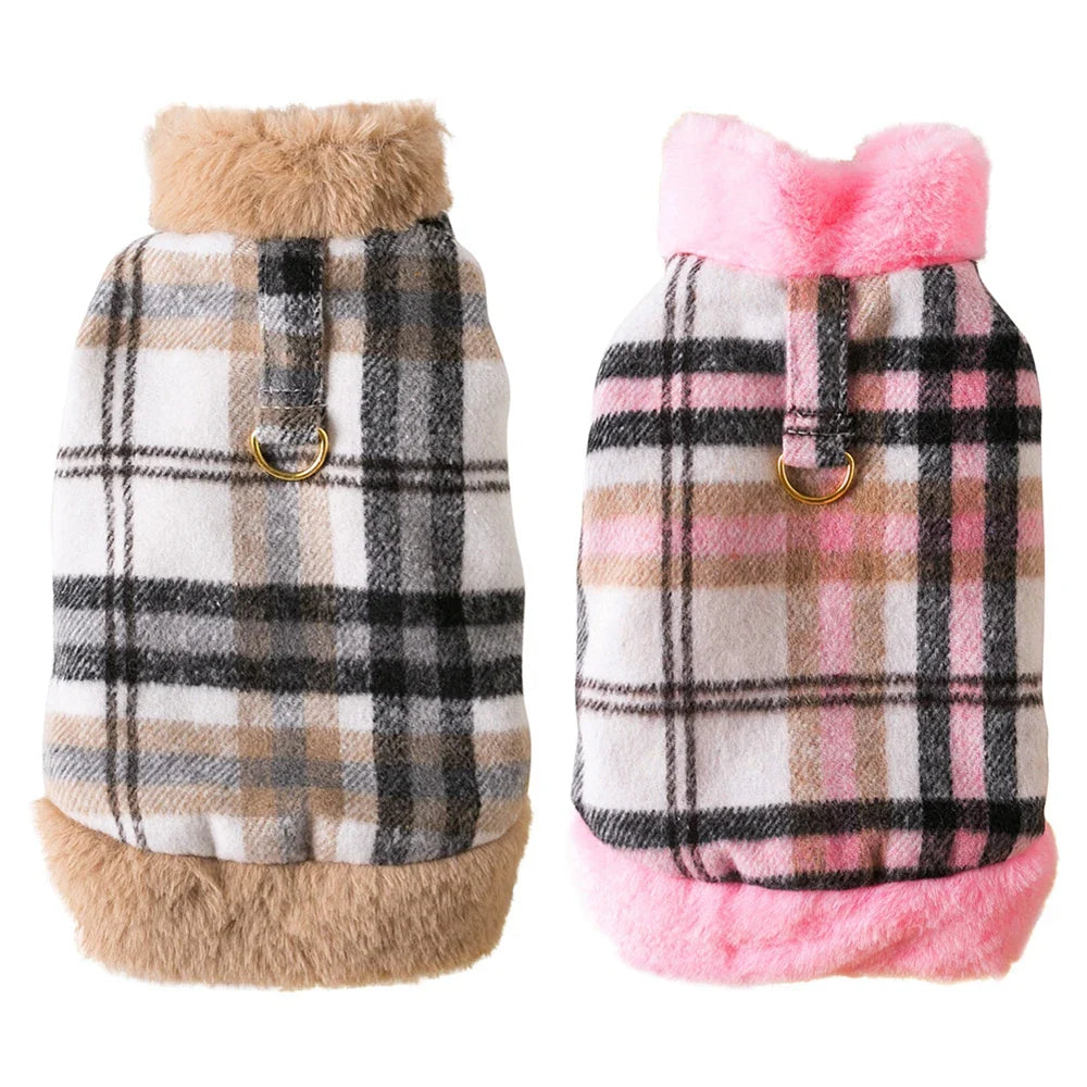 Plaid Dog Dress Coat – Warm Lined Harness Dress Coat for Small Dogs | Posh Dog Life