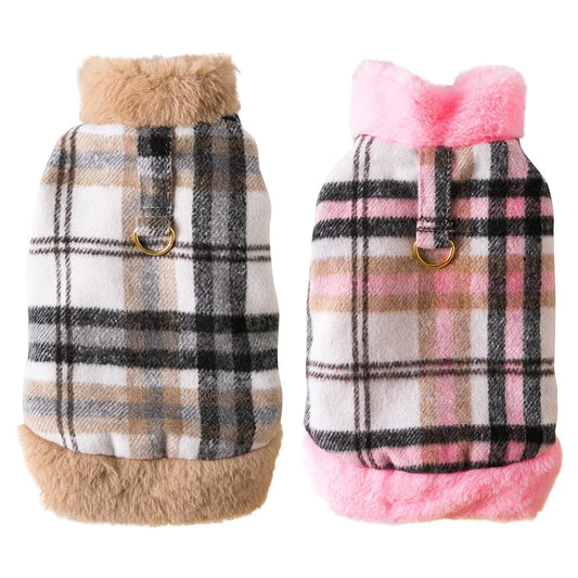 Plaid Dog Dress Coat – Warm Lined Harness Dress Coat for Small Dogs | Posh Dog Life