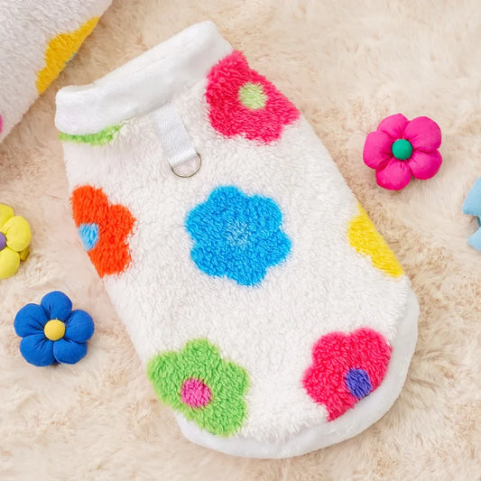 Flower Power Dog Fleece – Soft Floral Print Pullover for Small, Medium & Large Dogs (XS–8XL)