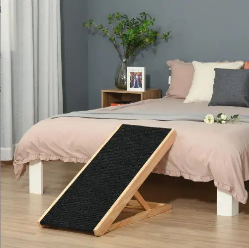 Elevated Pet Ramp | Height-Adjustable & Foldable Wooden Ramp for Dogs, Cats & Small Pets