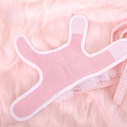 Pastel Pink or Blue Tweed Dog Tutu Harness & Leash Set – Elegant Tweed Harness with Tulle Skirt and Matching Leash for Small Dogs (S–L, Adjustable Velcro Fit)