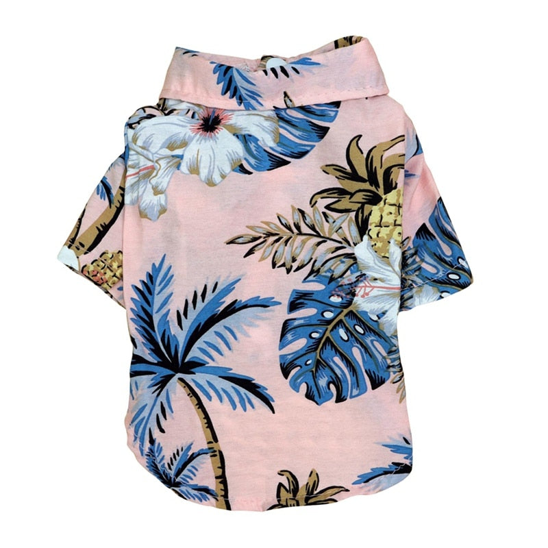 Hawaiian Dog Shirts – Tropical Aloha Button-Up for Small & Medium Dogs (XS–2XL, 8 Colors)