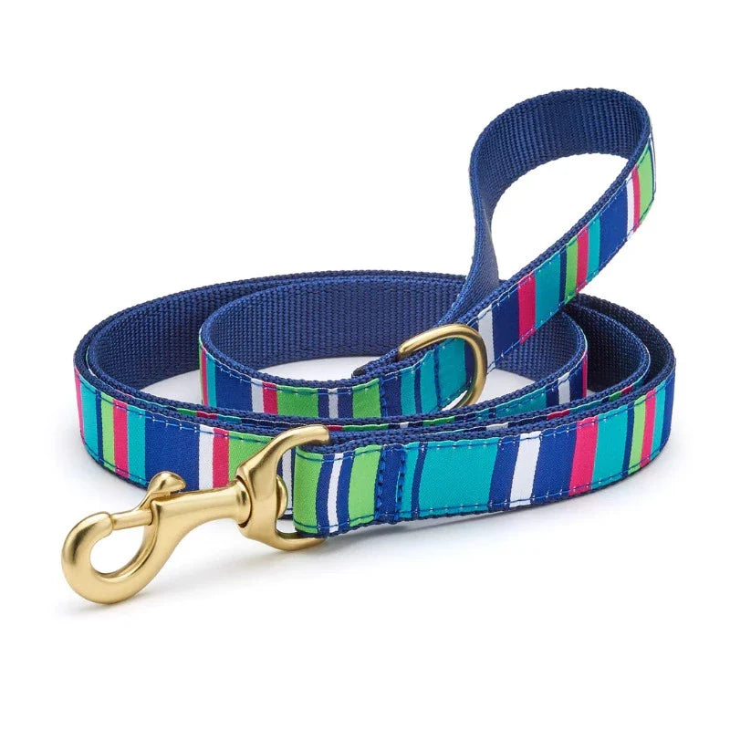 Up Country Sutton Stripe Dog Harness & Leash Matching Set – Made in USA Adjustable Step-In Harness with Matching 5-ft Leash, Cast Brass Hardware, Machine Washable, Coast Guard-Approved Buckles (Small–Large Dogs)