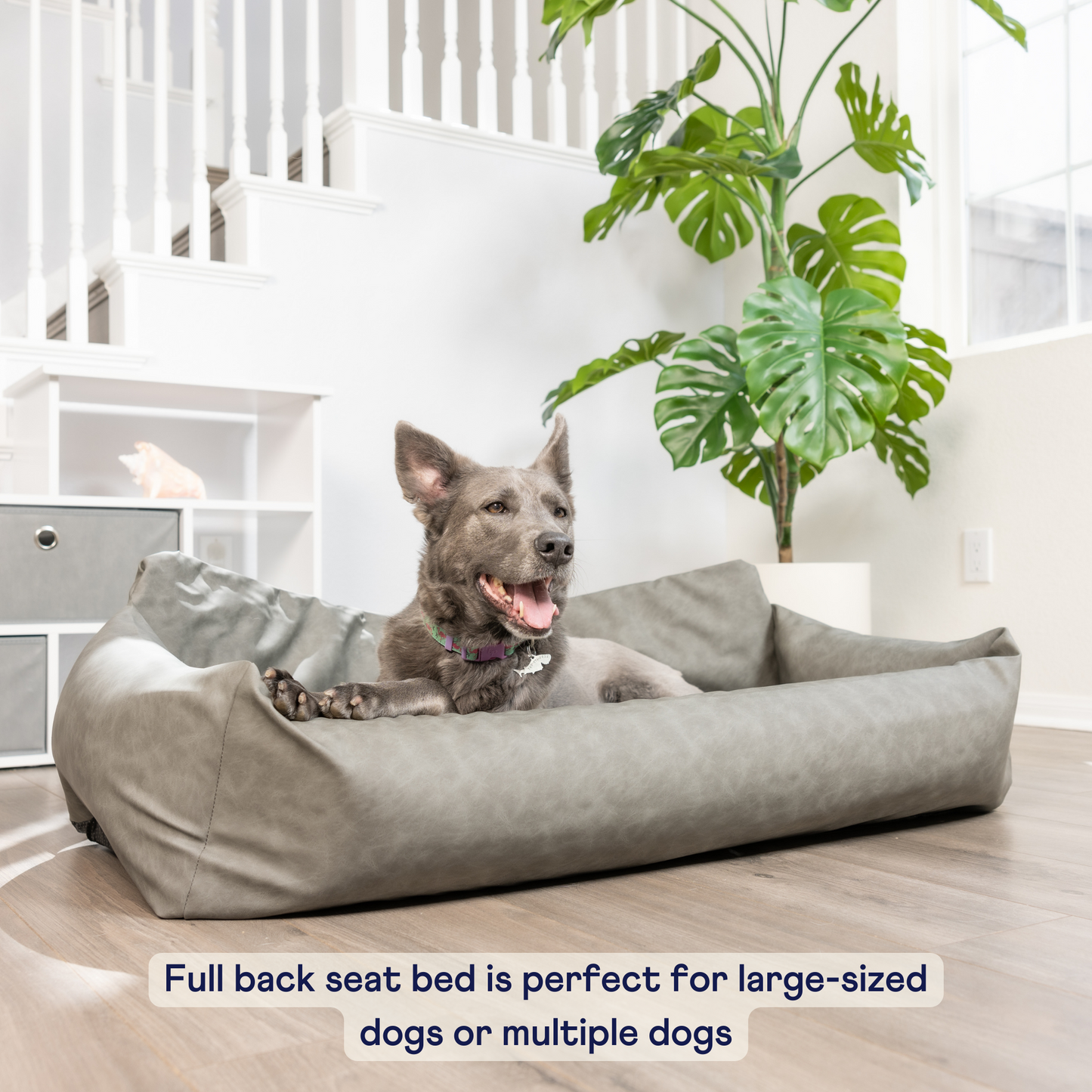 PupProtector™ Faux Leather Memory Foam Dog Car Bed - Black