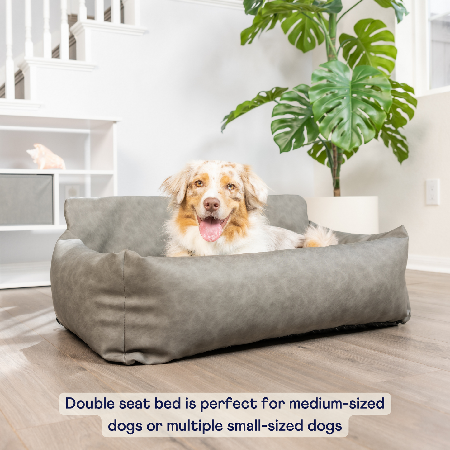 PupProtector™ Faux Leather Memory Foam Dog Car Bed - Black