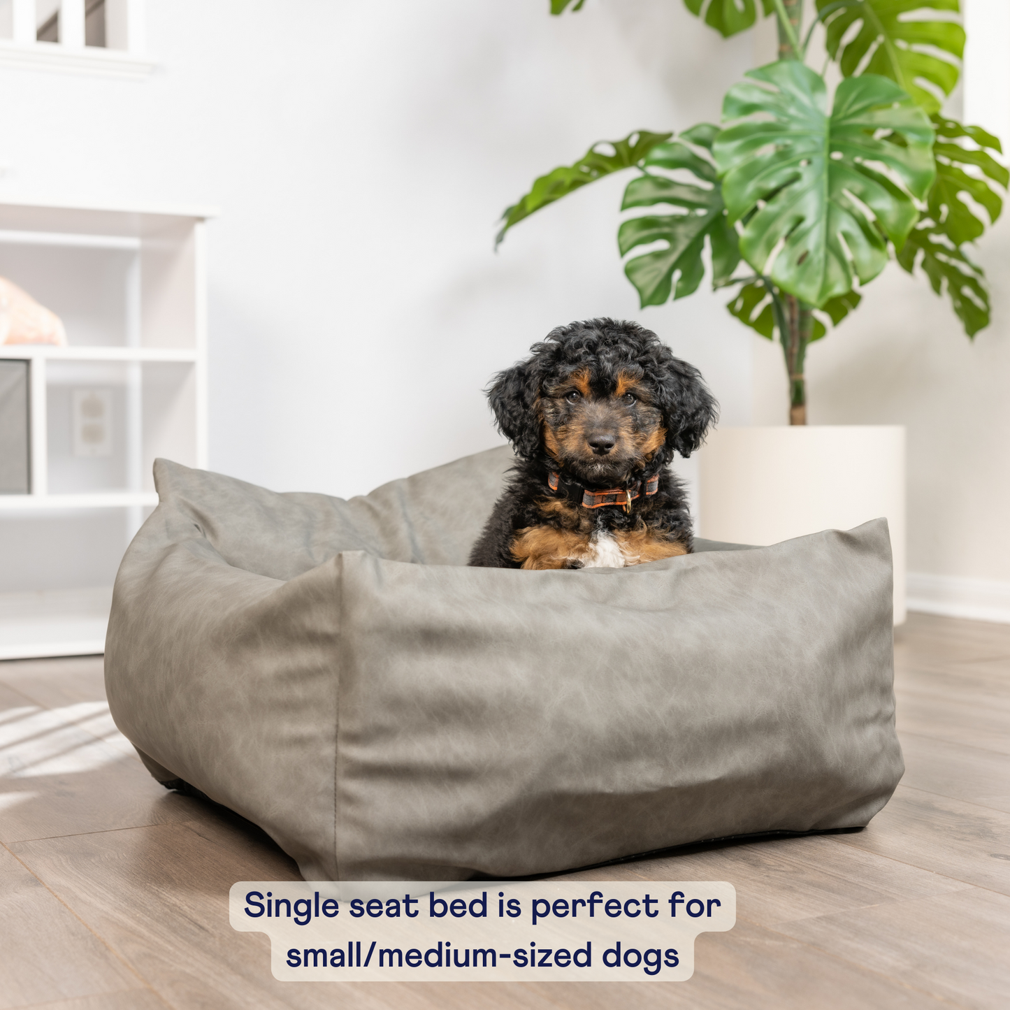 PupProtector™ Faux Leather Memory Foam Dog Car Bed - Black