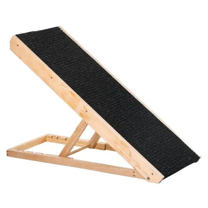 Elevated Pet Ramp | Height-Adjustable & Foldable Wooden Ramp for Dogs, Cats & Small Pets