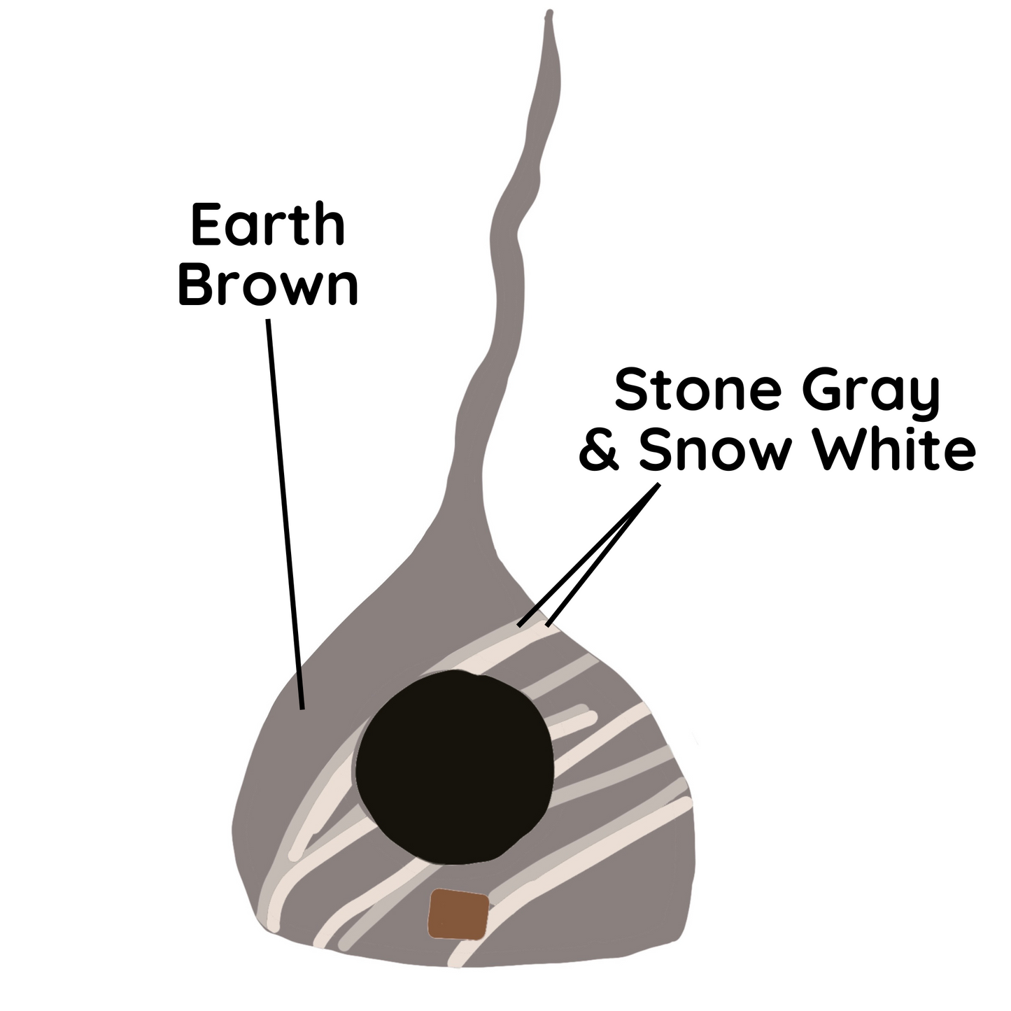 Fuzzy Cove Stone Design Felted Wool Cat Cave – Tail Style Modern Peekaboo Bed