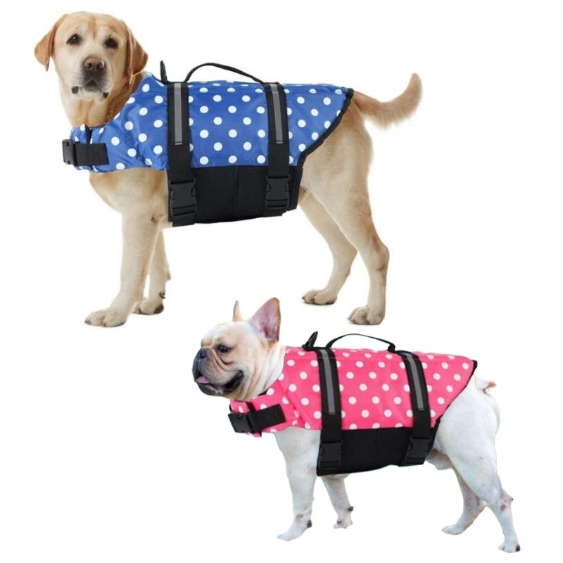 Polka Dot Dog Life Jacket | Waterproof Safety Vest – Adjustable Buoyant Design, XXS–2XL
