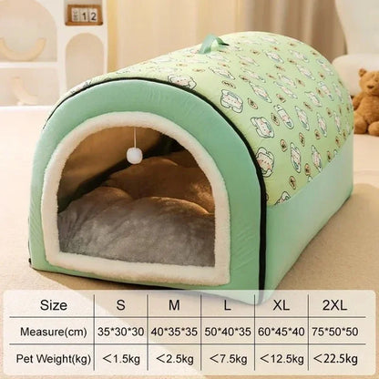 Winter Nest Pet Cave Haven | Cozy Anti-Anxiety Pet Bed with 360° Warmth