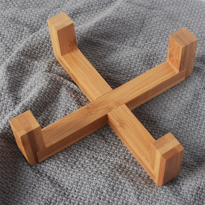 Ceramic Raised Cat Bowl with Wooden Stand | Elevated Ergonomic Dish for Better Posture & Digestion