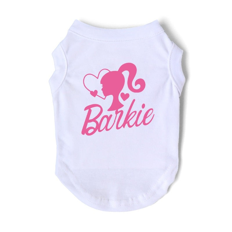 Barbie Parody “Barkie Doll” Dog T-Shirt – Trendy Pink Logo Tee for Small & Medium Dogs (XS–3XL)