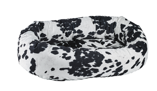 Donut Dog Bed – Wrangler Upholstery Fabric, Zippered Removable Washable Cover, High-Memory Polyester Tufted Cushion, Oval Security Ring, Durable Crate or Travel Mat