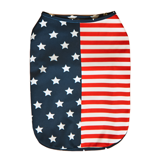 Patriotic Stars & Stripes Dog Shirt – Lightweight Red, White & Blue Summer Tee for Small & Medium Dogs (XS–2XL)