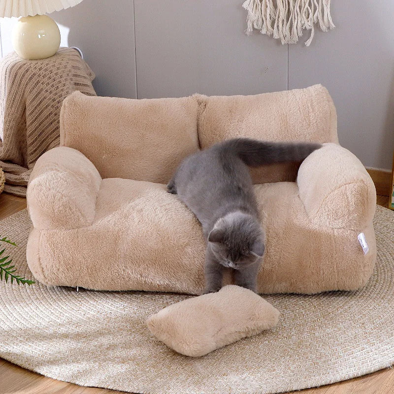 Luxury Plush Cat Bed | Ultra-Soft Elevated Cozy Nest for Cats & Small Dogs