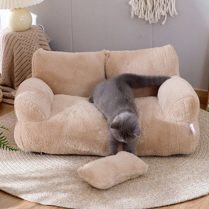 Luxury Plush Cat Bed | Ultra-Soft Elevated Cozy Nest for Cats & Small Dogs