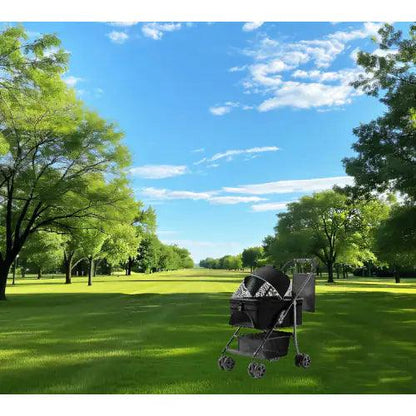 All-In-One Pet Travel Stroller & Carrier – Black