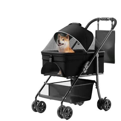 All-In-One Pet Travel Stroller & Carrier – Black