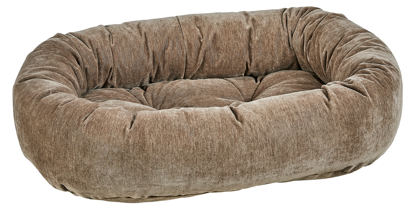 Donut Bed Bark – Oval Pet Bed with Removable Washable Cover & Tufted Cushion, Upholstery-Grade Fabric, High-Memory Polyester Fill, YKK Zippers, Doubles as Crate or Travel Mat