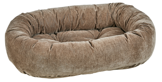 Donut Bed Bark – Oval Pet Bed with Removable Washable Cover & Tufted Cushion, Upholstery-Grade Fabric, High-Memory Polyester Fill, YKK Zippers, Doubles as Crate or Travel Mat