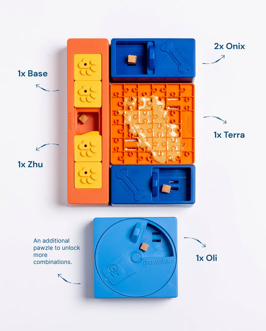 Pawzler Beginner Set | Level 1 Dog Puzzle Toy for Training & Mental Stimulation