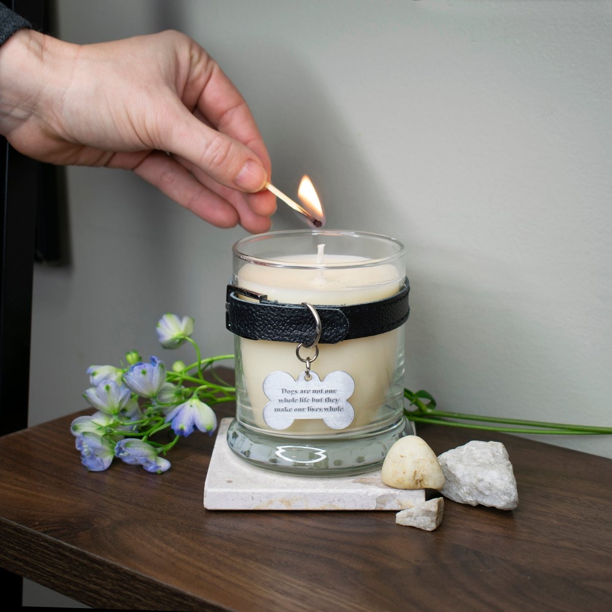 Black Belt with Dog’s Life Tag Jar Candle | 12oz Odor-Neutralizing Soy Wax Blend with 80-Hour Burn