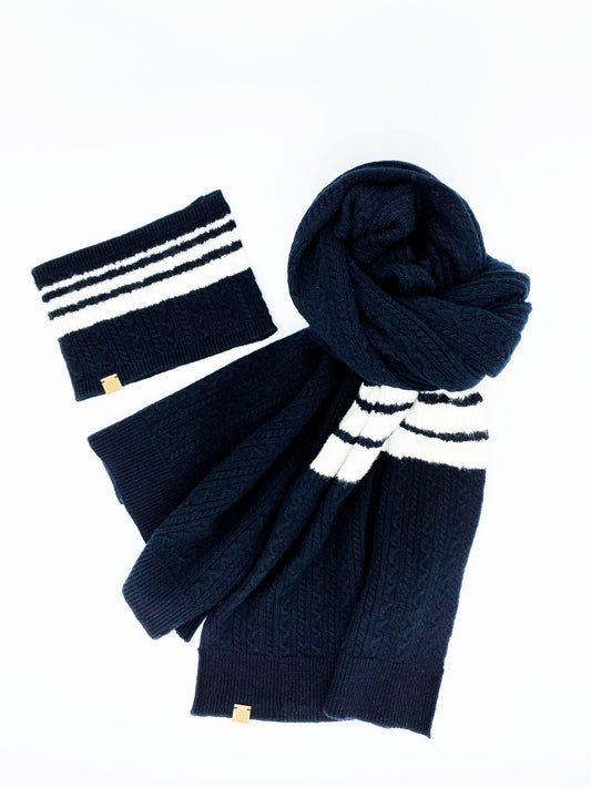 Cashmere Blend Scarf Sets for Pets & Their Humans — Black & White