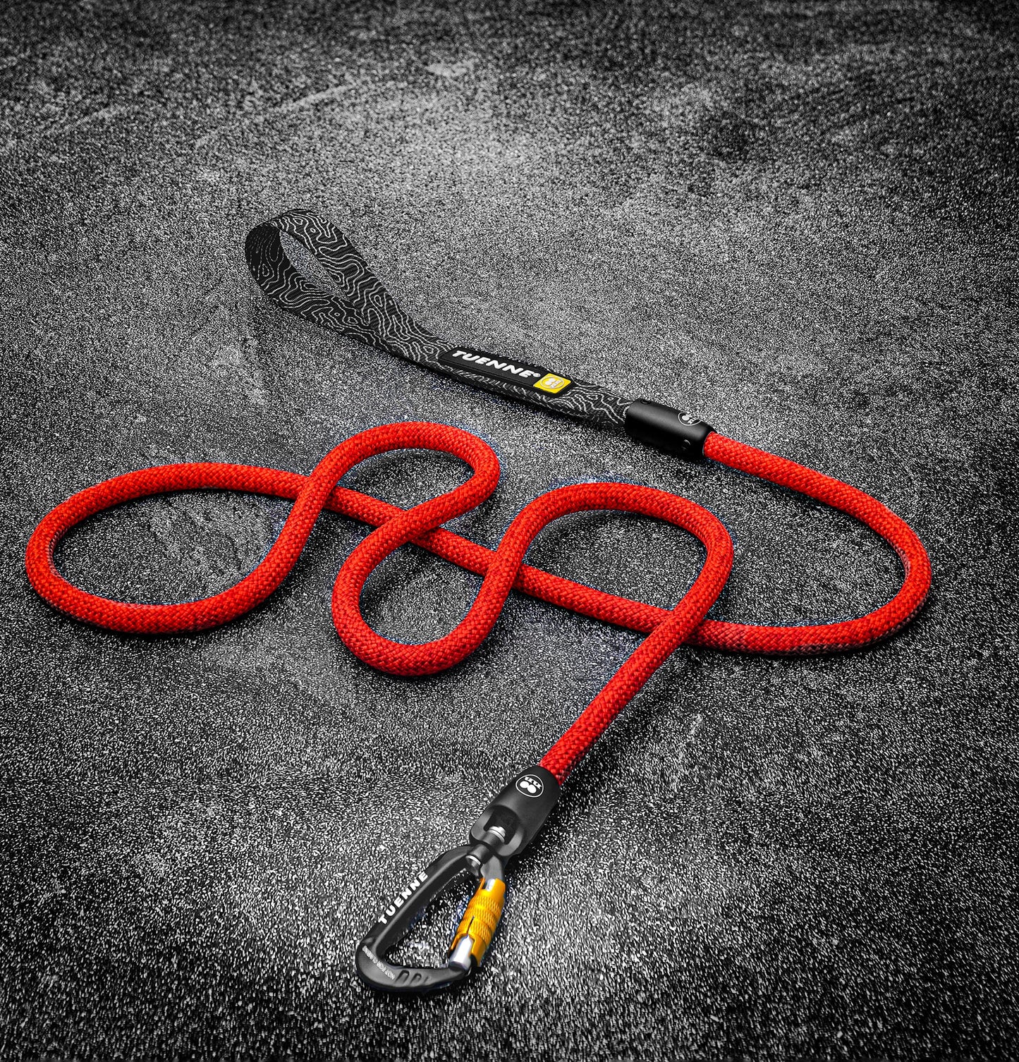 Rope Dog Leash with Auto-Locking Carabiner – 9.8mm Mammut | Blood Red | Tuenne