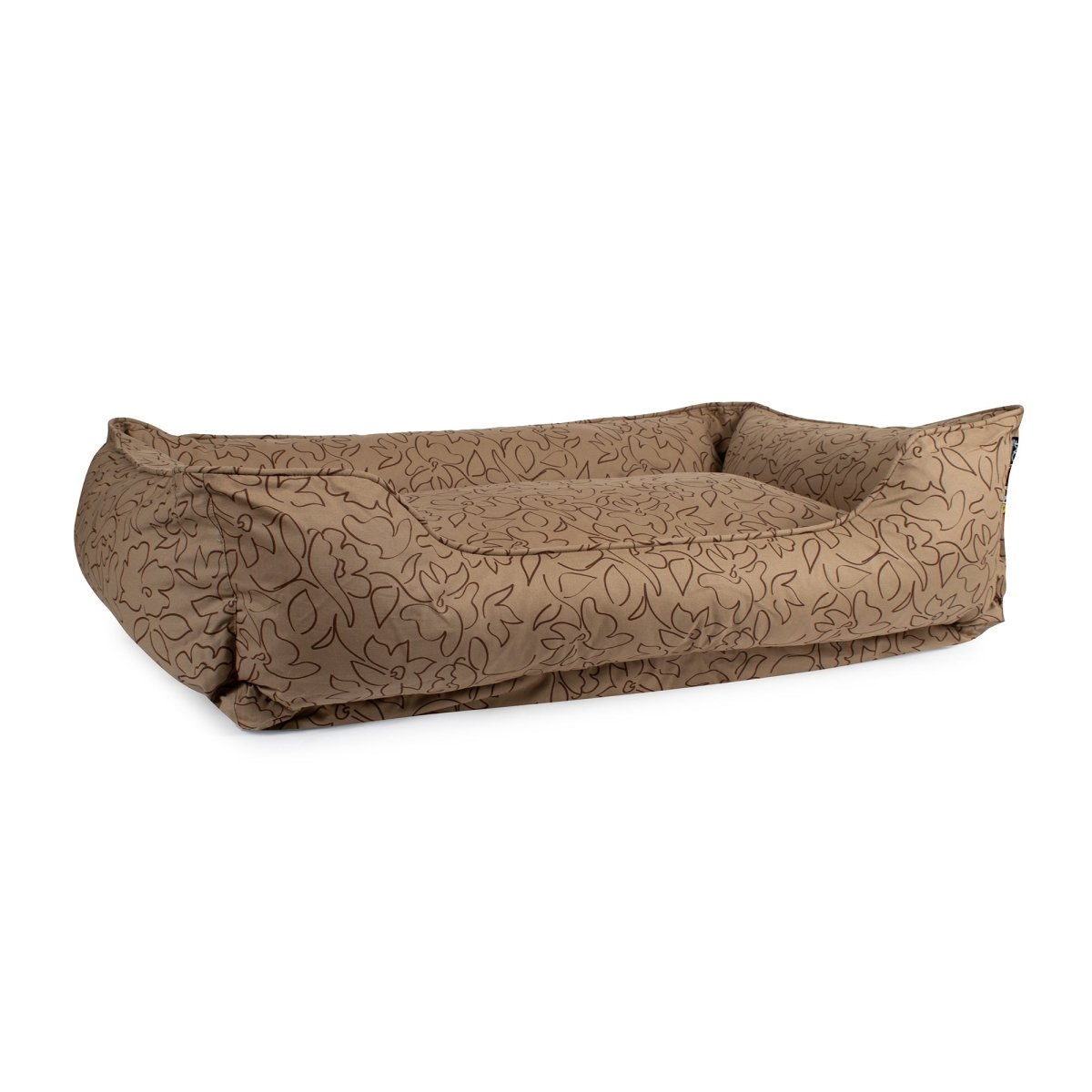 Body Glove Paintflower Kuddler Pet Bed | Water-Resistant Canvas Dog Bed with Recycled Fill & Bolster Pillows