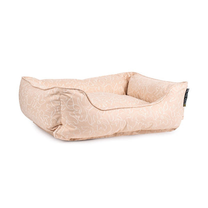 Body Glove Paintflower Kuddler Pet Bed | Water-Resistant Canvas Dog Bed with Recycled Fill & Bolster Pillows