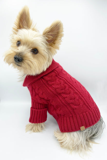 Brooklyn Cashmere Dog Cardigan – Garnet Luxury 100% Cashmere Sweater (XS–XL)