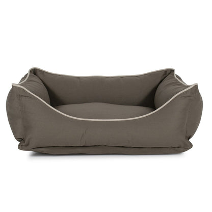 Canvas Kuddle Lounge Dog Bed | Cotton Canvas Bolster Bed with Recycled Fill & Washable Zippered Cover