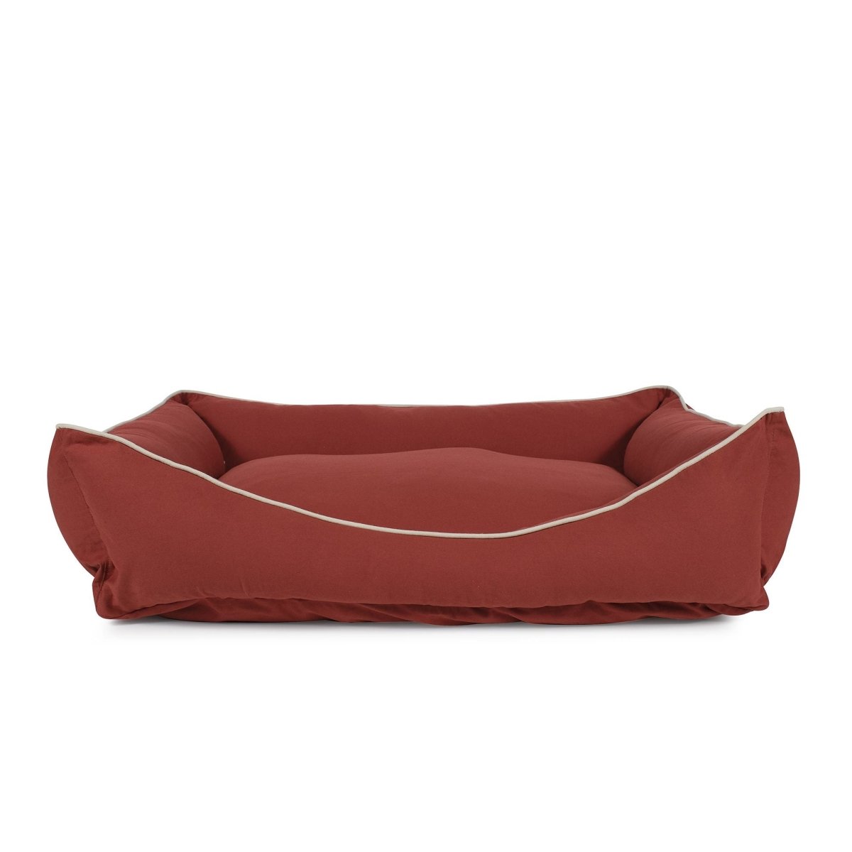 Canvas Kuddle Lounge Dog Bed | Cotton Canvas Bolster Bed with Recycled Fill & Washable Zippered Cover