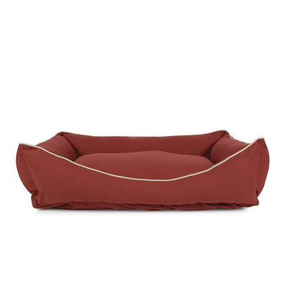 Canvas Kuddle Lounge Dog Bed | Cotton Canvas Bolster Bed with Recycled Fill & Washable Zippered Cover