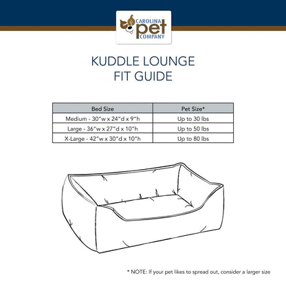 Canvas Kuddle Lounge Dog Bed | Cotton Canvas Bolster Bed with Recycled Fill & Washable Zippered Cover