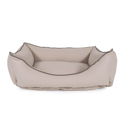 Canvas Kuddle Lounge Dog Bed | Cotton Canvas Bolster Bed with Recycled Fill & Washable Zippered Cover