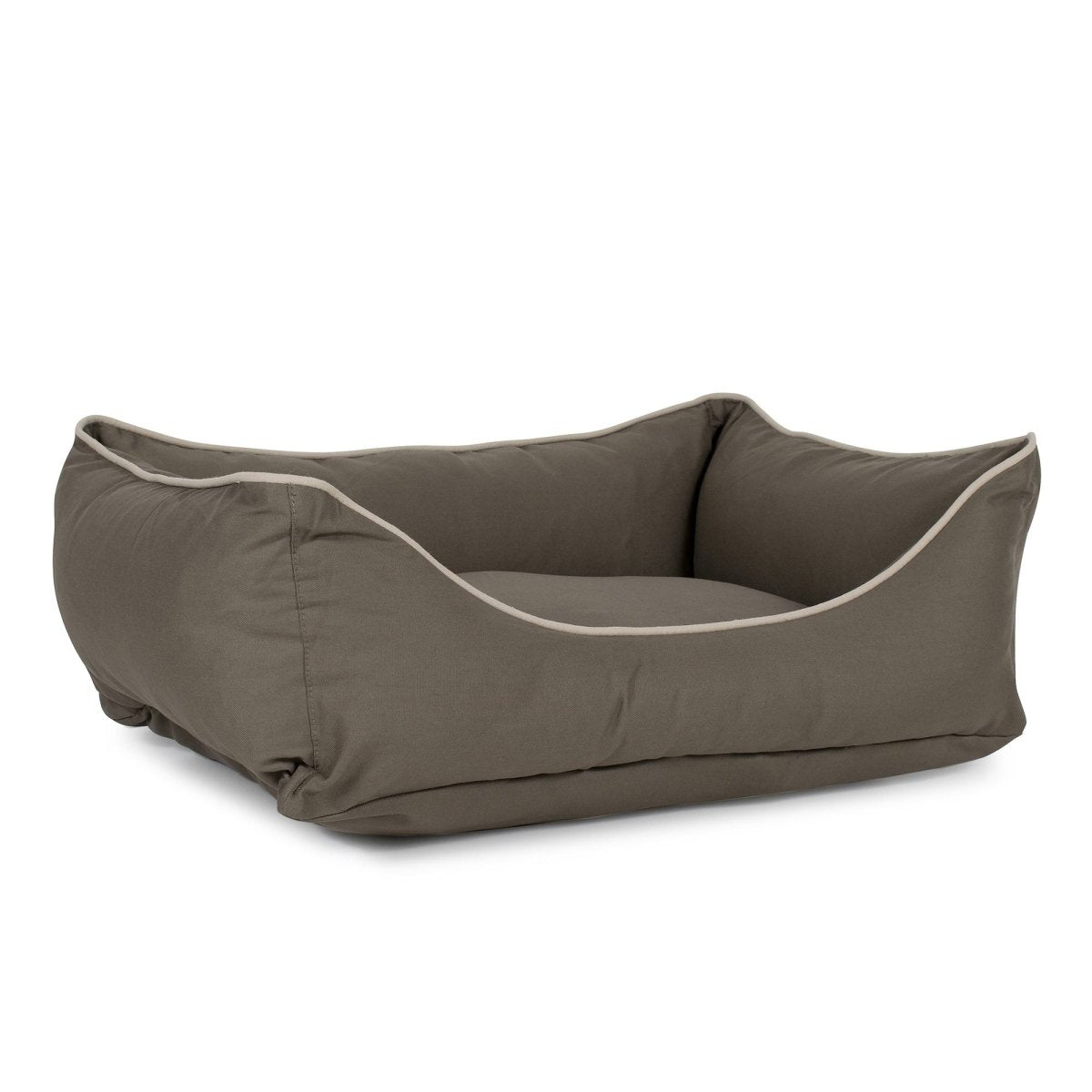 Canvas Kuddle Lounge Dog Bed | Cotton Canvas Bolster Bed with Recycled Fill & Washable Zippered Cover