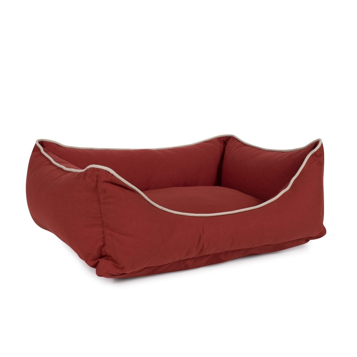 Canvas Kuddle Lounge Dog Bed | Cotton Canvas Bolster Bed with Recycled Fill & Washable Zippered Cover
