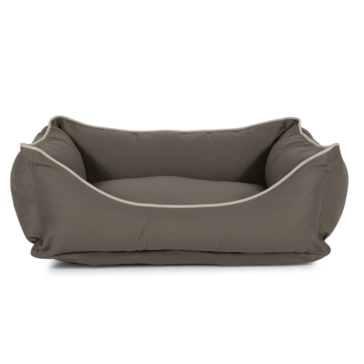 Canvas Kuddle Lounge Dog Bed | Cotton Canvas Bolster Bed with Recycled Fill & Washable Zippered Cover