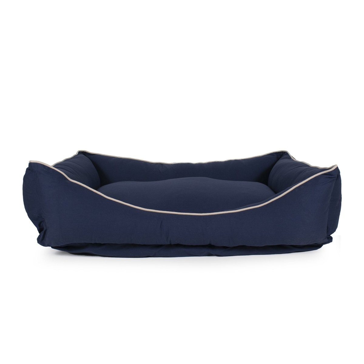 Canvas Kuddle Lounge Dog Bed | Cotton Canvas Bolster Bed with Recycled Fill & Washable Zippered Cover