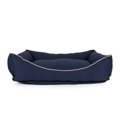 Canvas Kuddle Lounge Dog Bed | Cotton Canvas Bolster Bed with Recycled Fill & Washable Zippered Cover