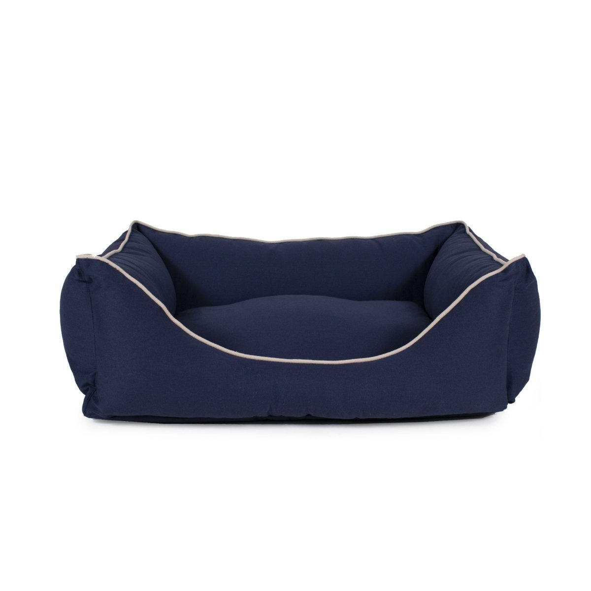 Canvas Kuddle Lounge Dog Bed | Cotton Canvas Bolster Bed with Recycled Fill & Washable Zippered Cover