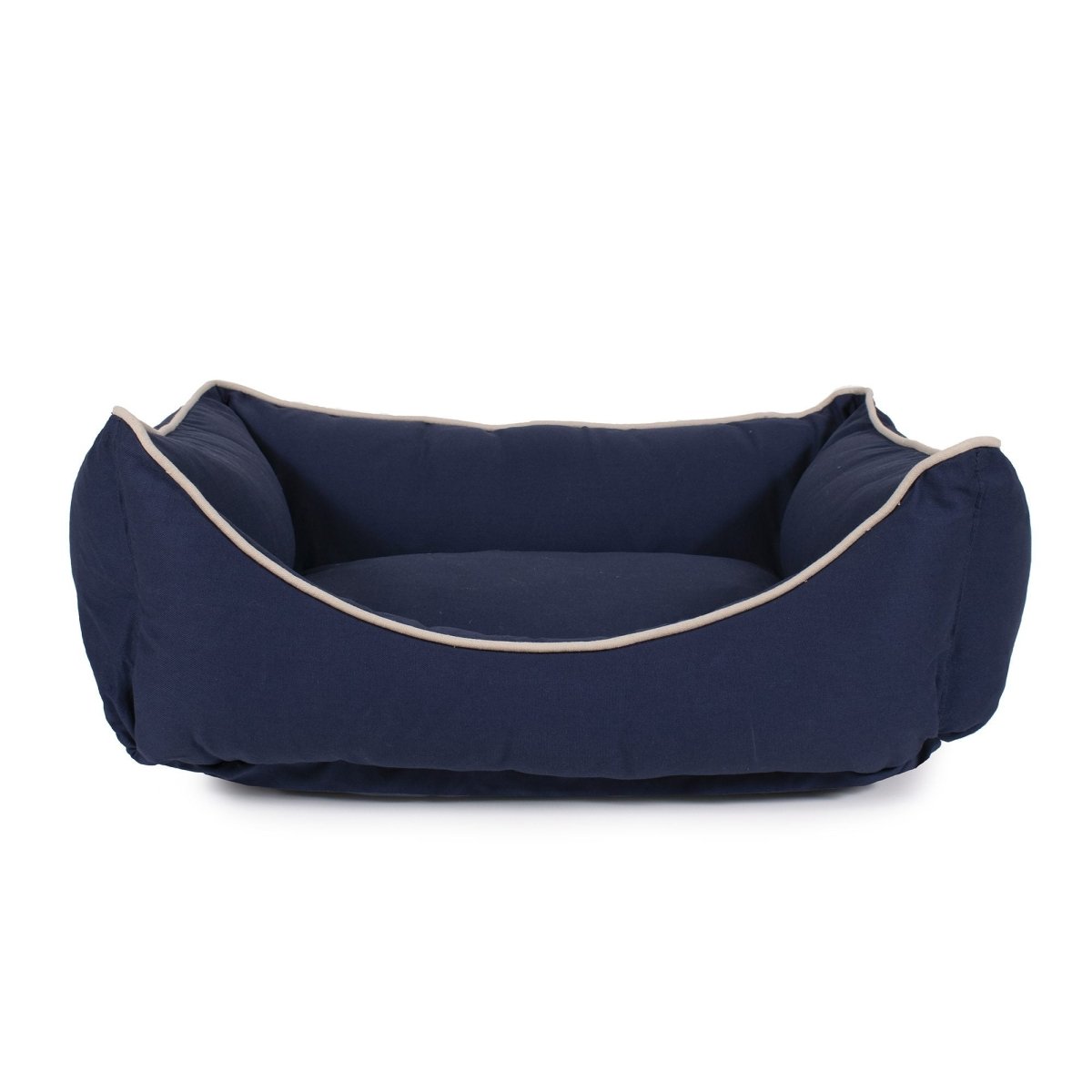 Canvas Kuddle Lounge Dog Bed | Cotton Canvas Bolster Bed with Recycled Fill & Washable Zippered Cover